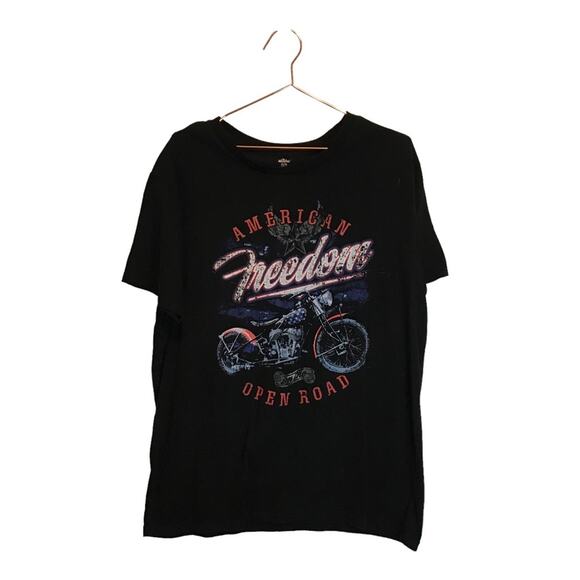 Celebrate patriotic American freedom open road motorcycle t shirt size XL - Picture 1 of 4